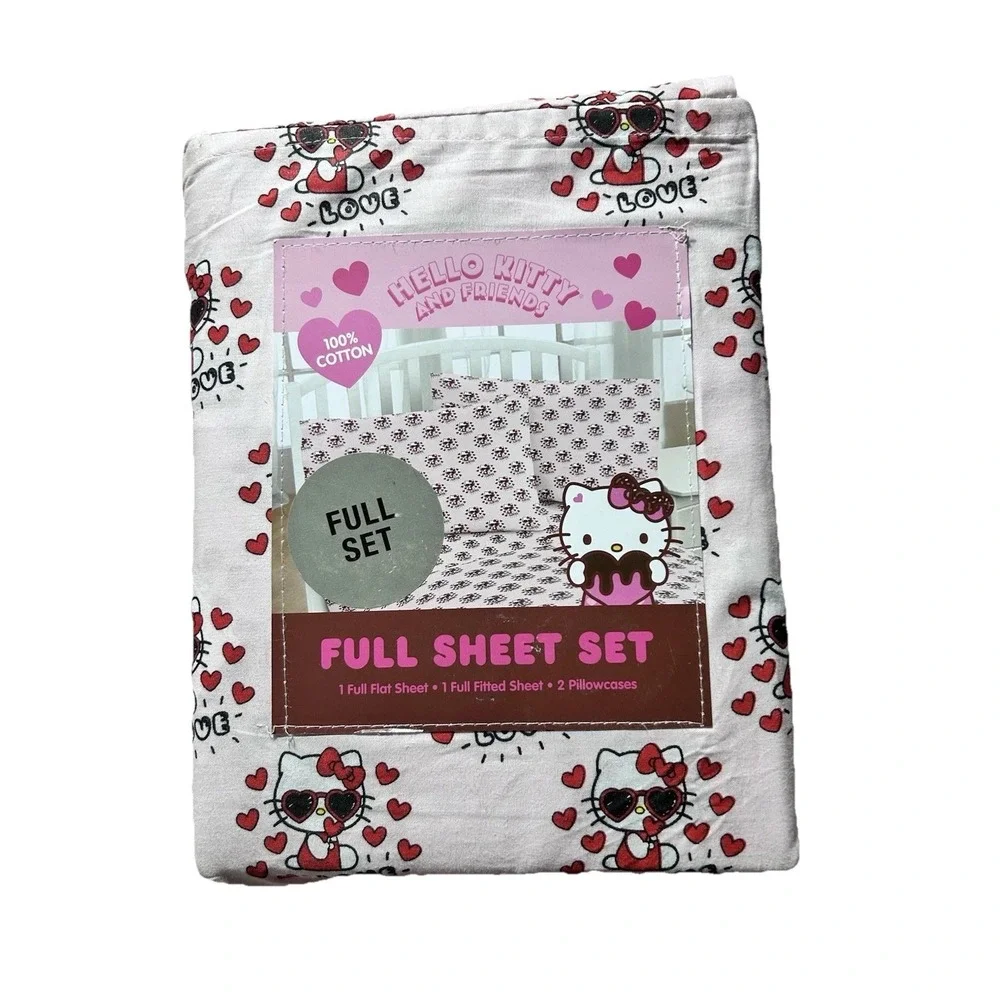 Hello Kitty & Friends Love Hearts Full Size Sheet Set NEW